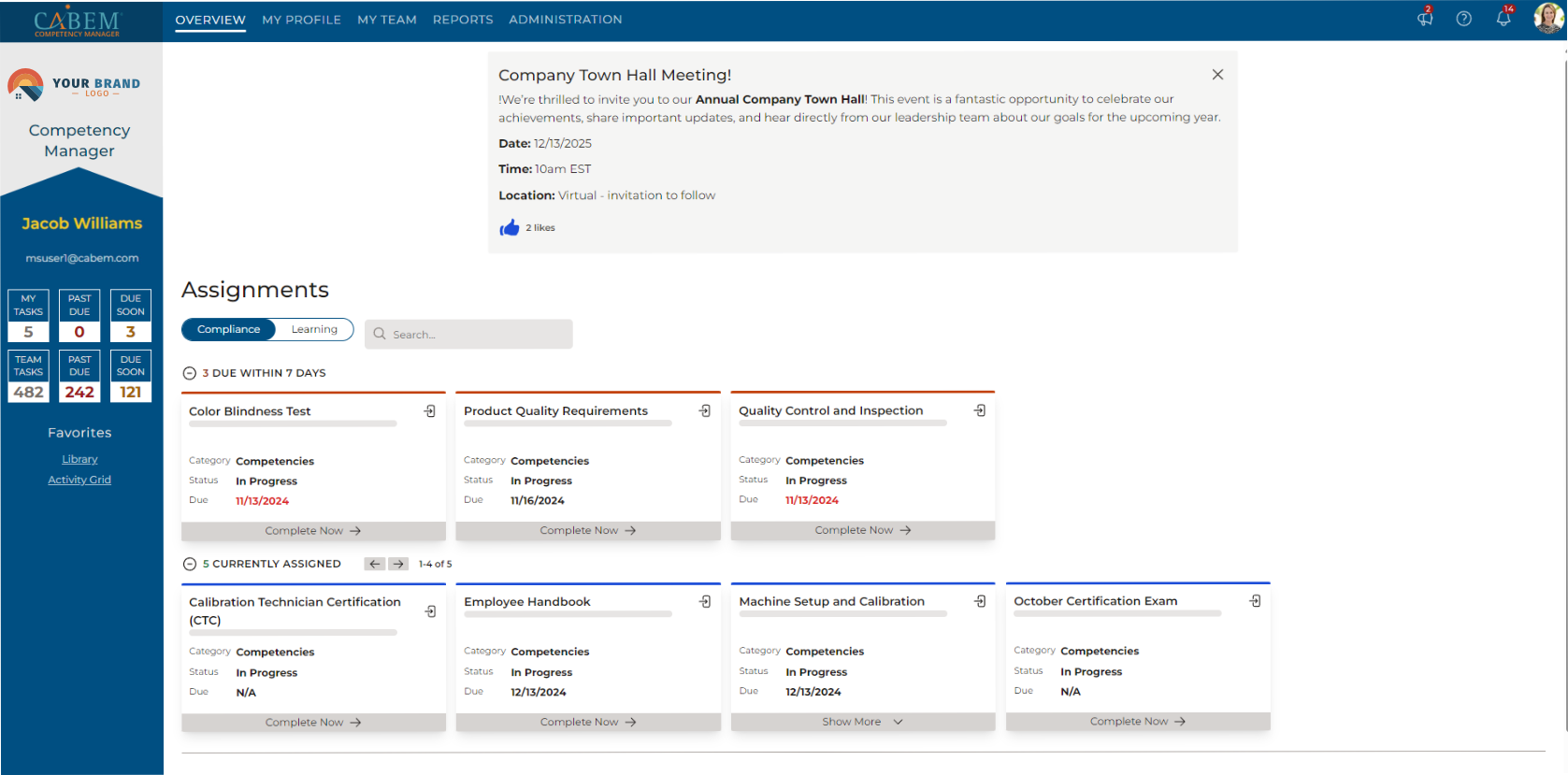 dashboard assignments